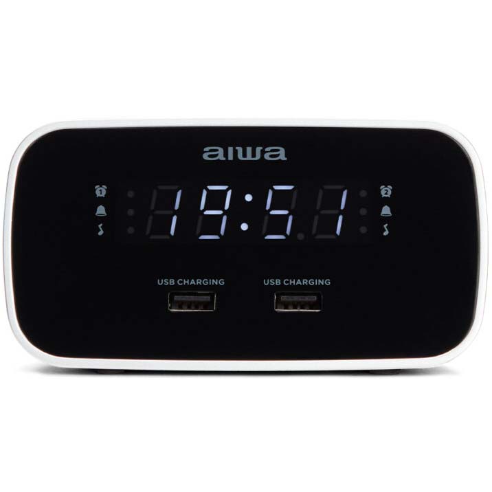 Klockradio Två alarm USB ladd-uttag Svart