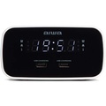 Klockradio Två alarm USB ladd-uttag Svart