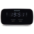 Klockradio Två alarm USB ladd-uttag Svart