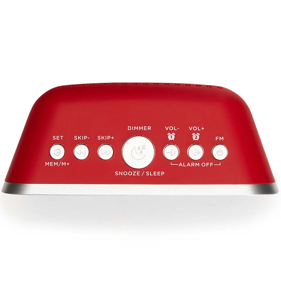 Klockradio Två alarm USB ladd-uttag Röd