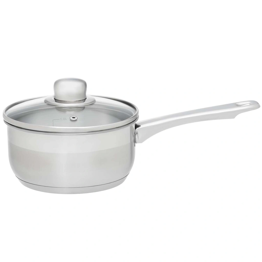 Basic Saucepan with glass lid steel 1,5 L 16 cm