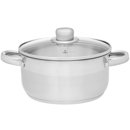 Kastrull Basic i stål med glaslock 6,5 L