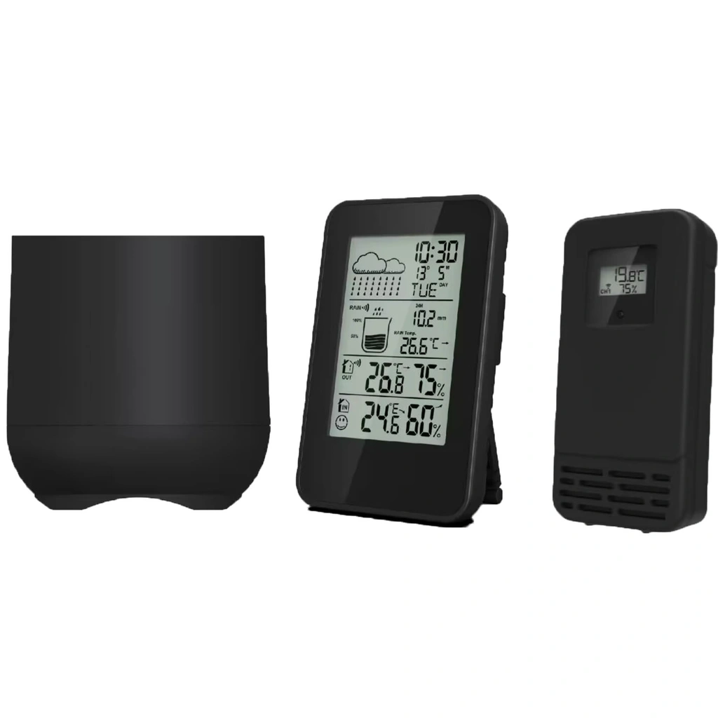 Weather station Clock Calendar Rain Gauge