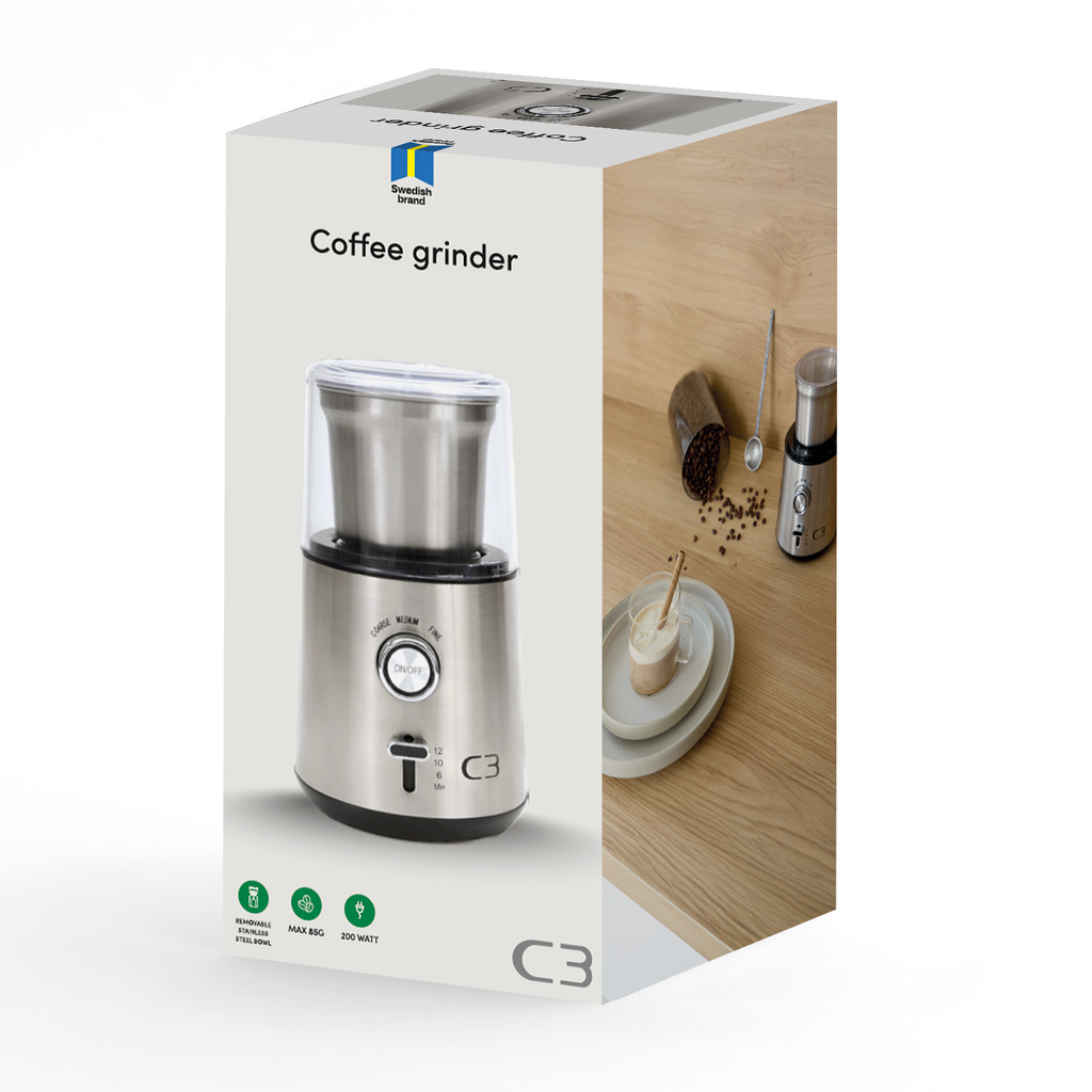 Coffee Grinder Design 85g 200W CG700 Brushed stainless steel