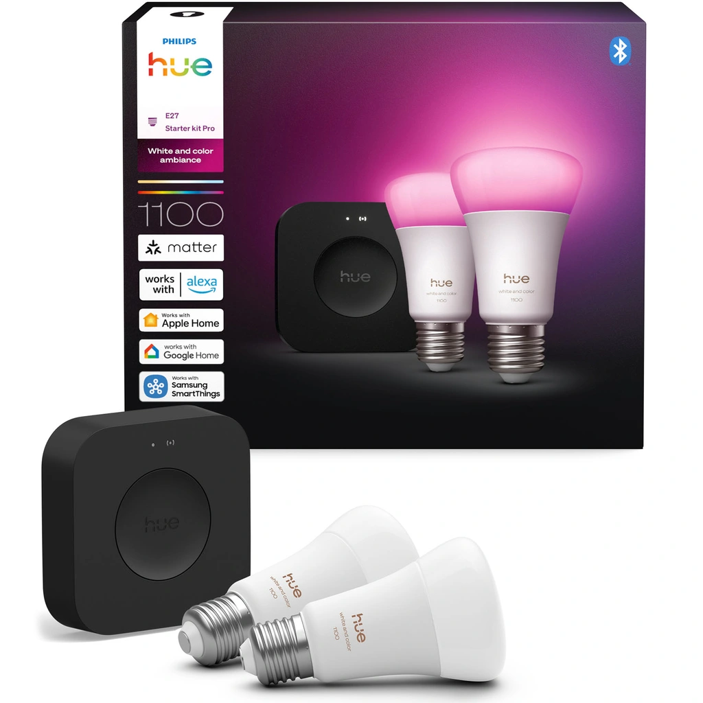 Startkit White and Color Ambiance 2xE27 1100lm + Hue Bridge Pro