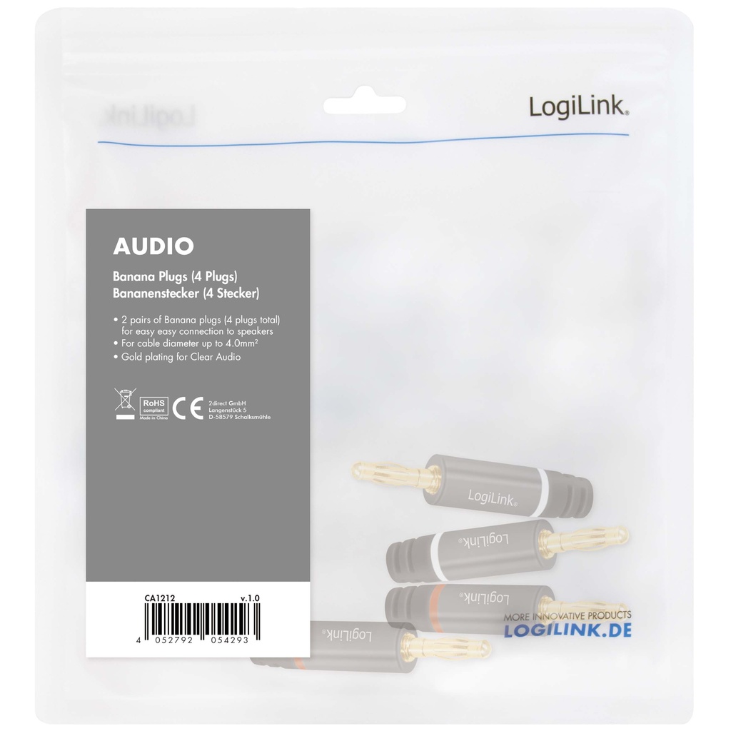 Audio Banana-plugs max 4 mm² speaker cable 4 pcs