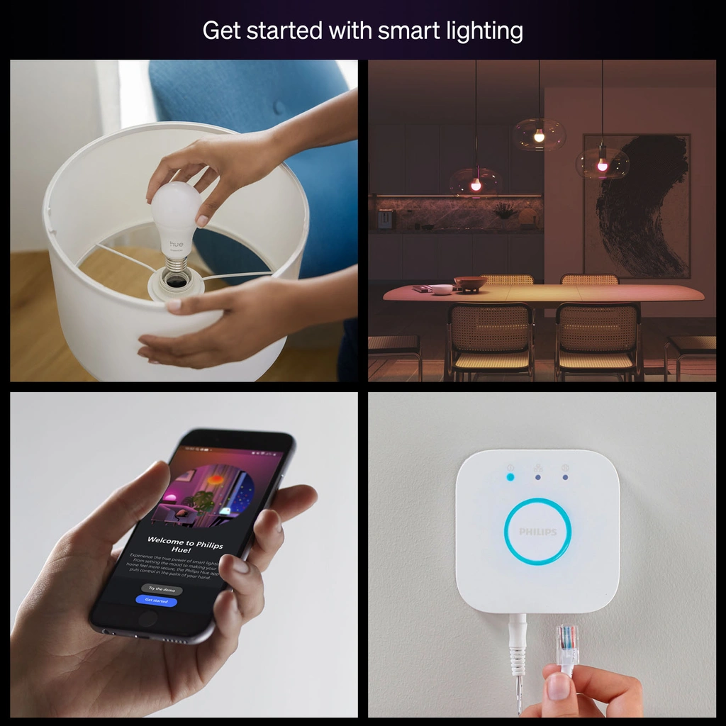 Essential Startkit White and Color Ambiance 2xE27 806lm + Hue Bridge