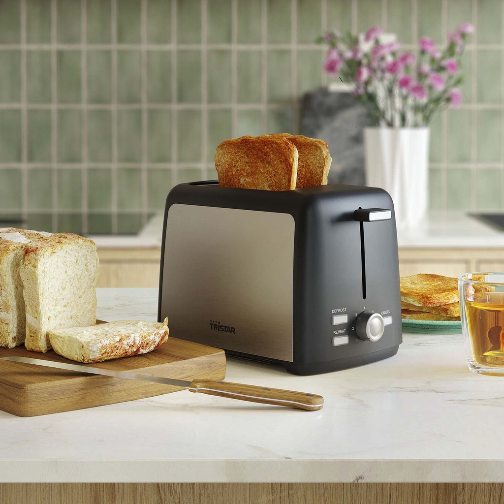Toaster 2 slices 800W Stainless steel - BR-1058