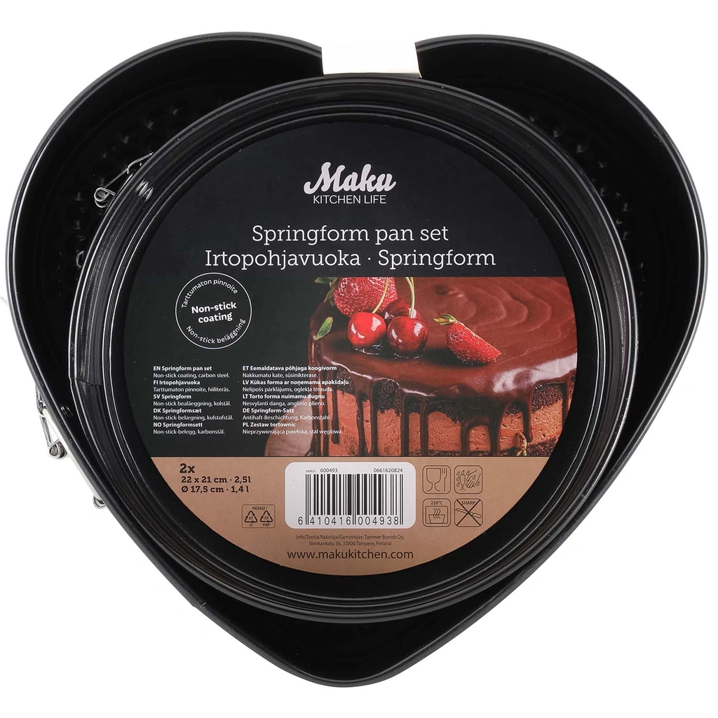 Springformar med löstagbar botten 2 st.