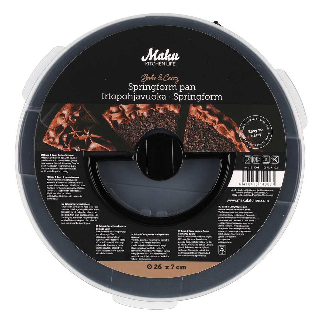 Springform med lock och handtag