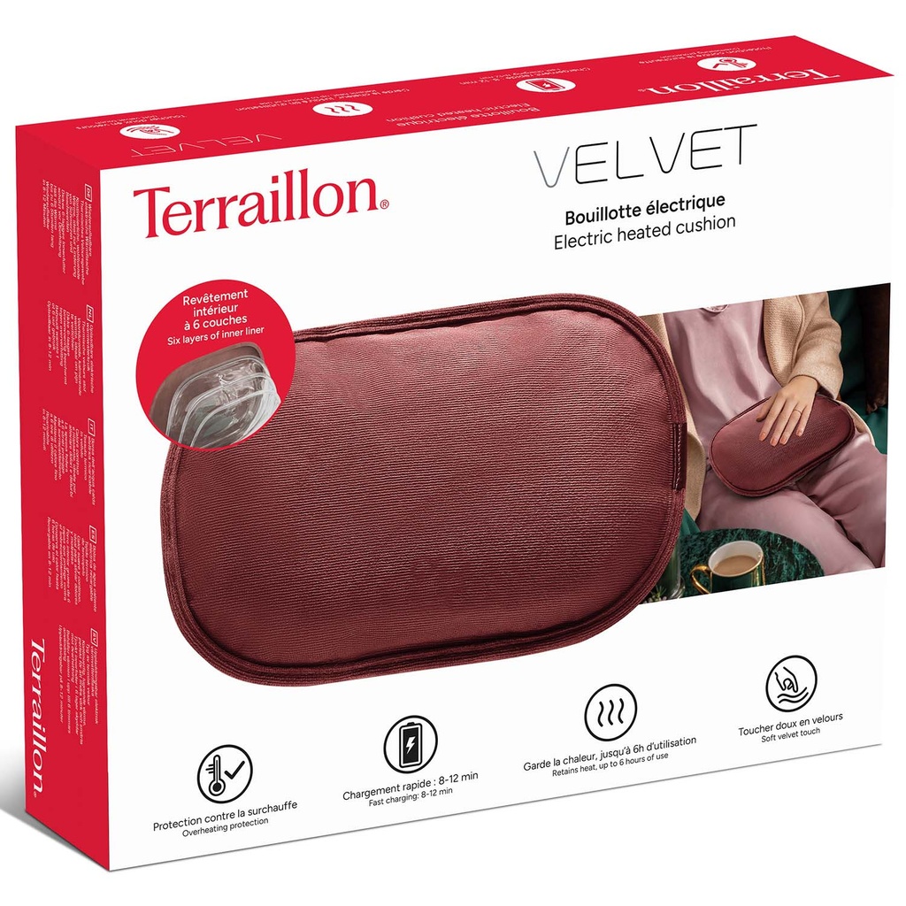 Heated Cushion Electric VELVET 5x27x18cm