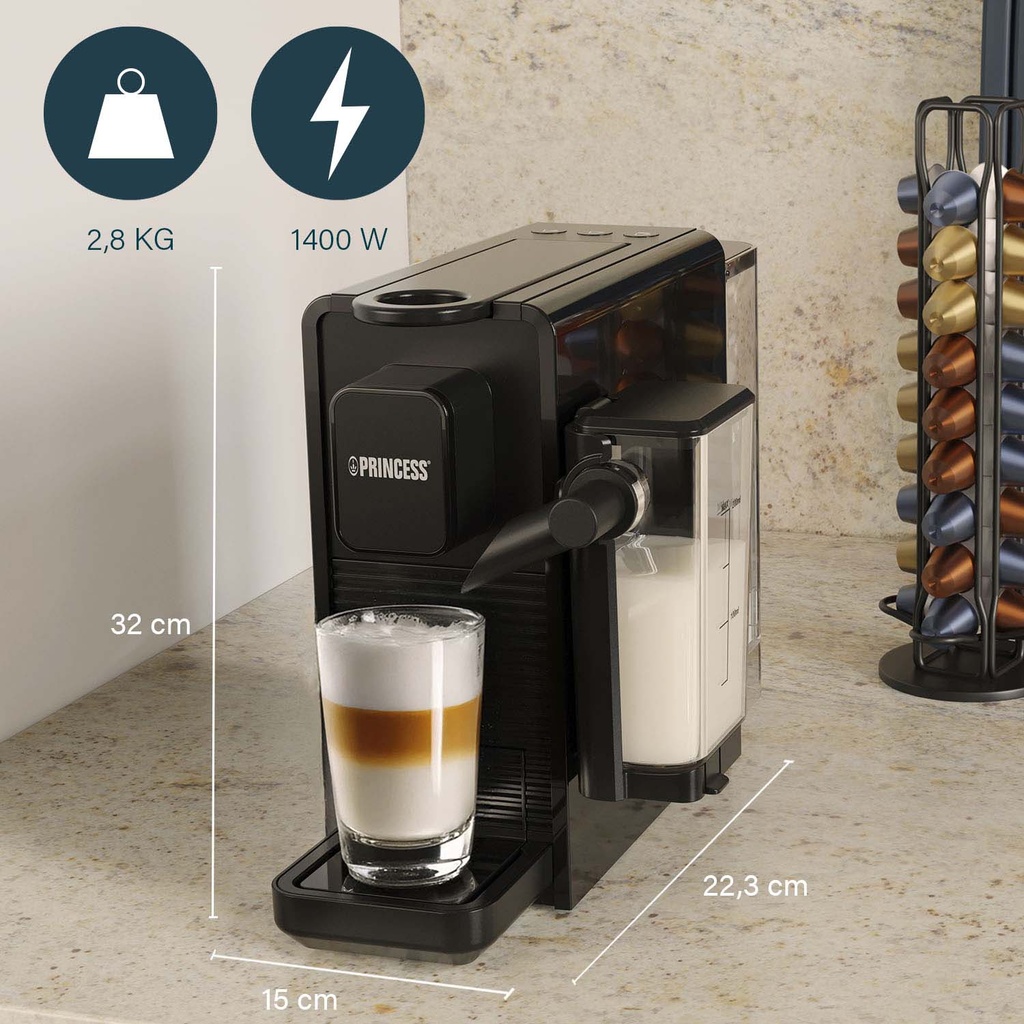 Kapselmaskin Latte Pro 20bar "Nespresso" kompatibel - 249455