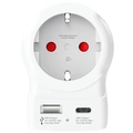 Reseadapter Europa till USA m.fl. USB-A/USB-C 20W PD Jordad