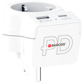 Travel adapter Europe to USA USB-A/USB-C 20W PD 3-pole