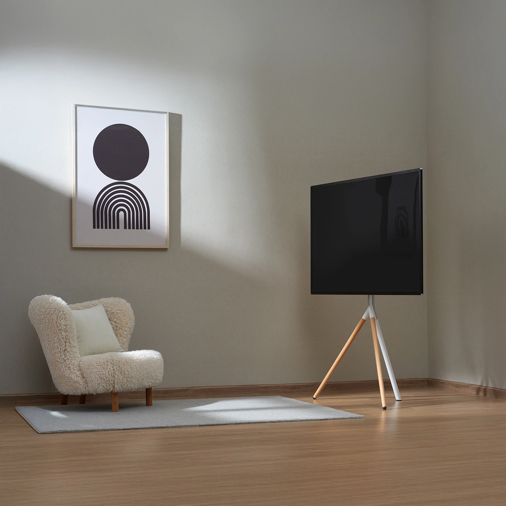 Floor-standing TV Mount Wood Legs