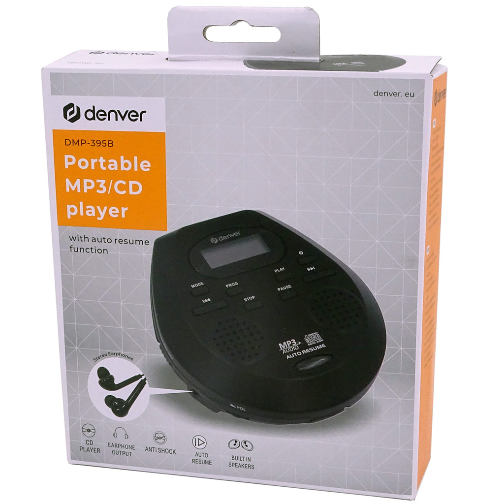 CD-spelare Bärbar Inbyggda högtalare DMP-395B Svart