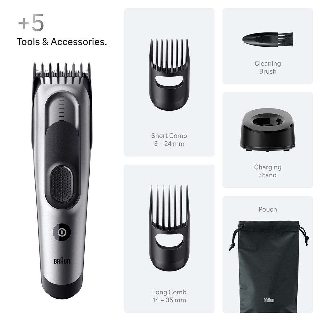 Hårklippare Series 7 +5 Stylingverktyg HC 7590 Black / Spc Grey
