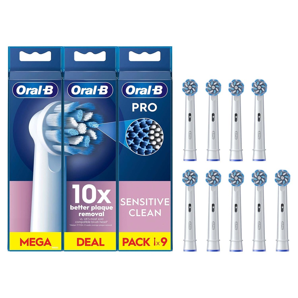 Borsthuvud Sensitive Clean & Care 3+3+3st