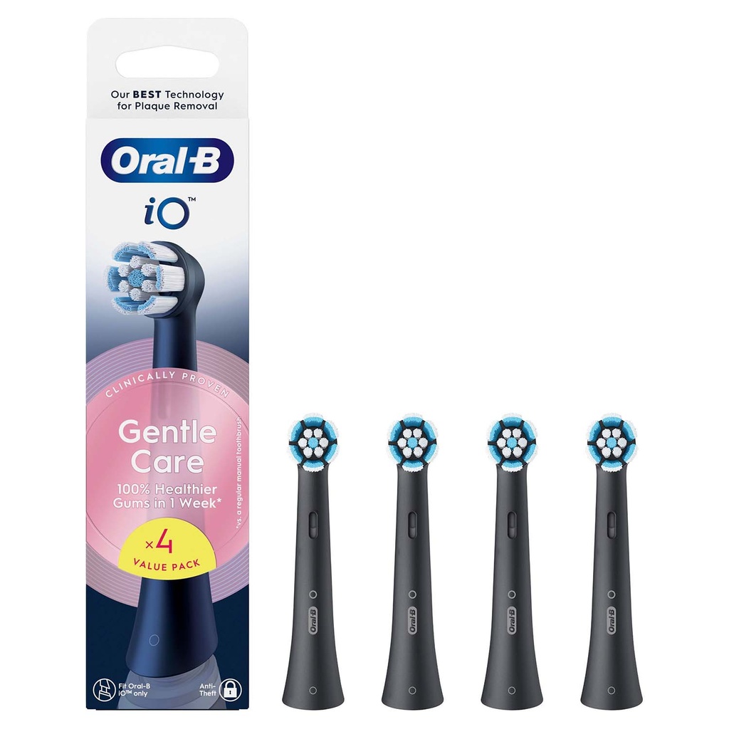 Borsthuvud iO Gentle Care Black 4st