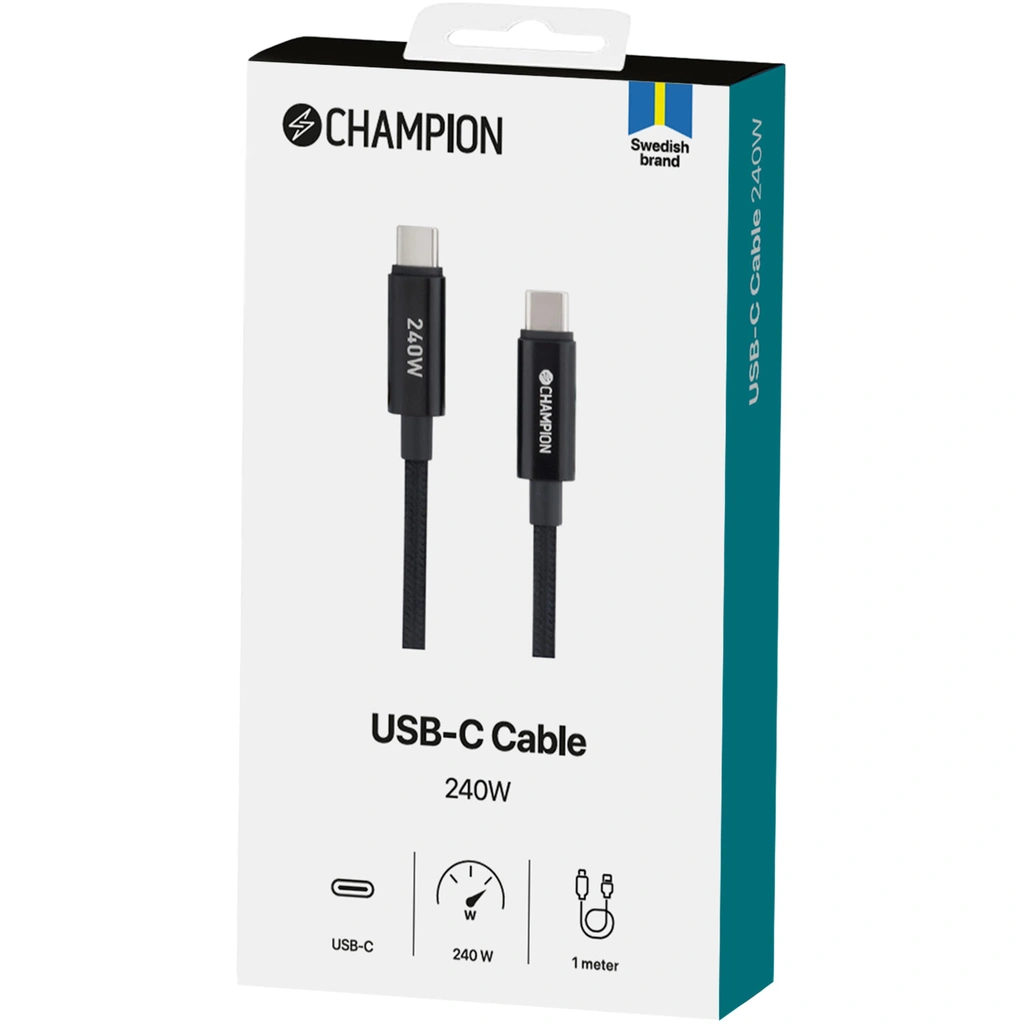USB-C Kabel 240W 1m Svart