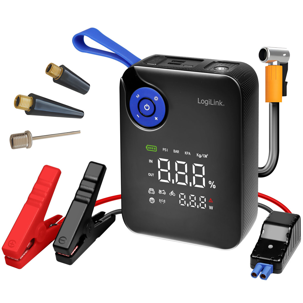 Portable 4-in-1 Jump Starter with Air Compressor