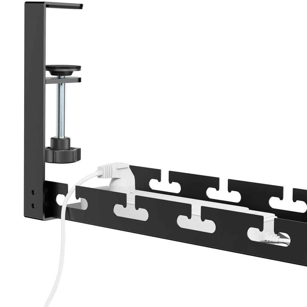 Cable tray Under-Desk mounting Adjustable Black