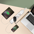 Grenuttag 3-vägs + USB-A/USB-C PD 20W med brytare 1,4m Vit
