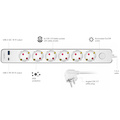 Power strip 6-way + USB-A/USB-C PD 20W with switch 1.4m White