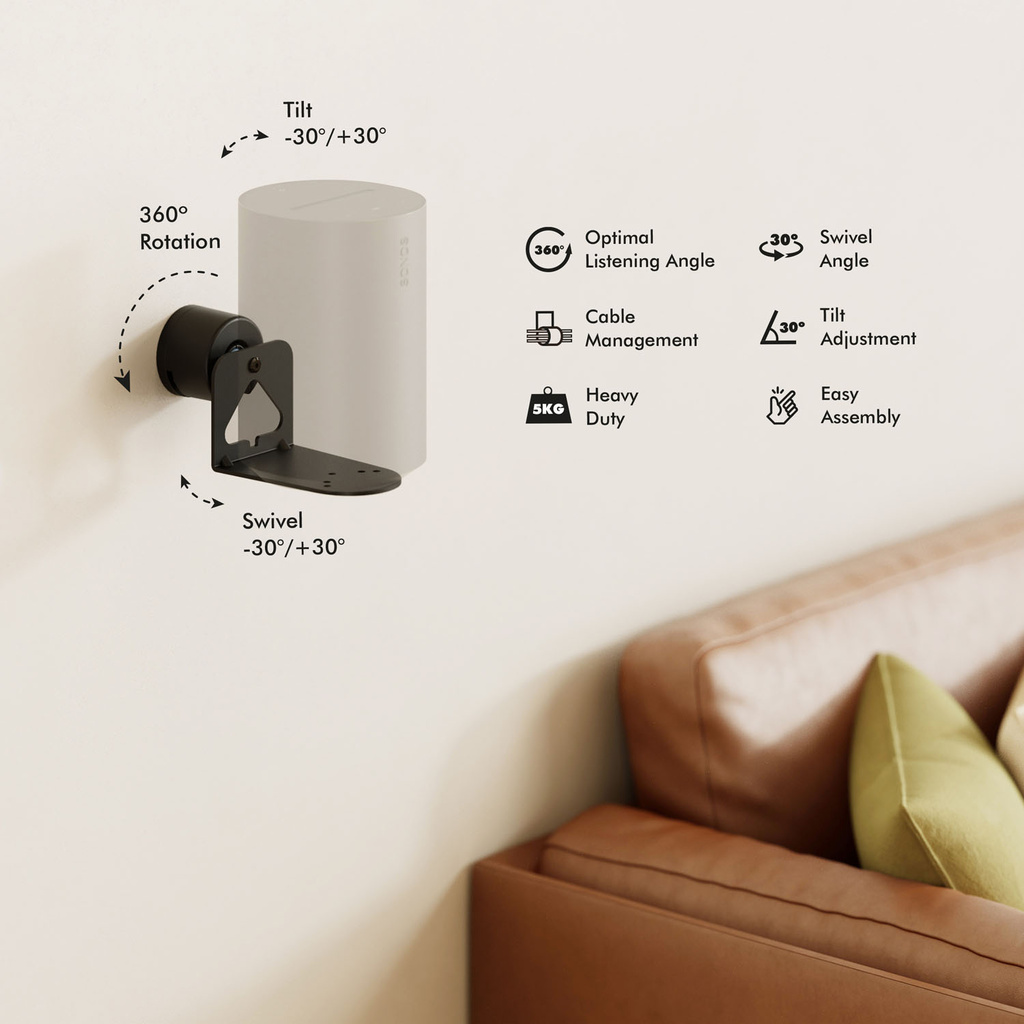 Wall mount Sonos Era 100 / Era 300 Black