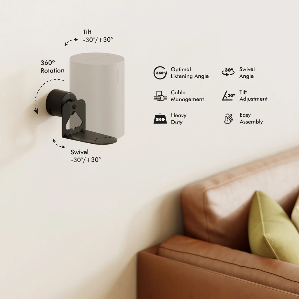 Wall mount Sonos Era 100 / Era 300 Black