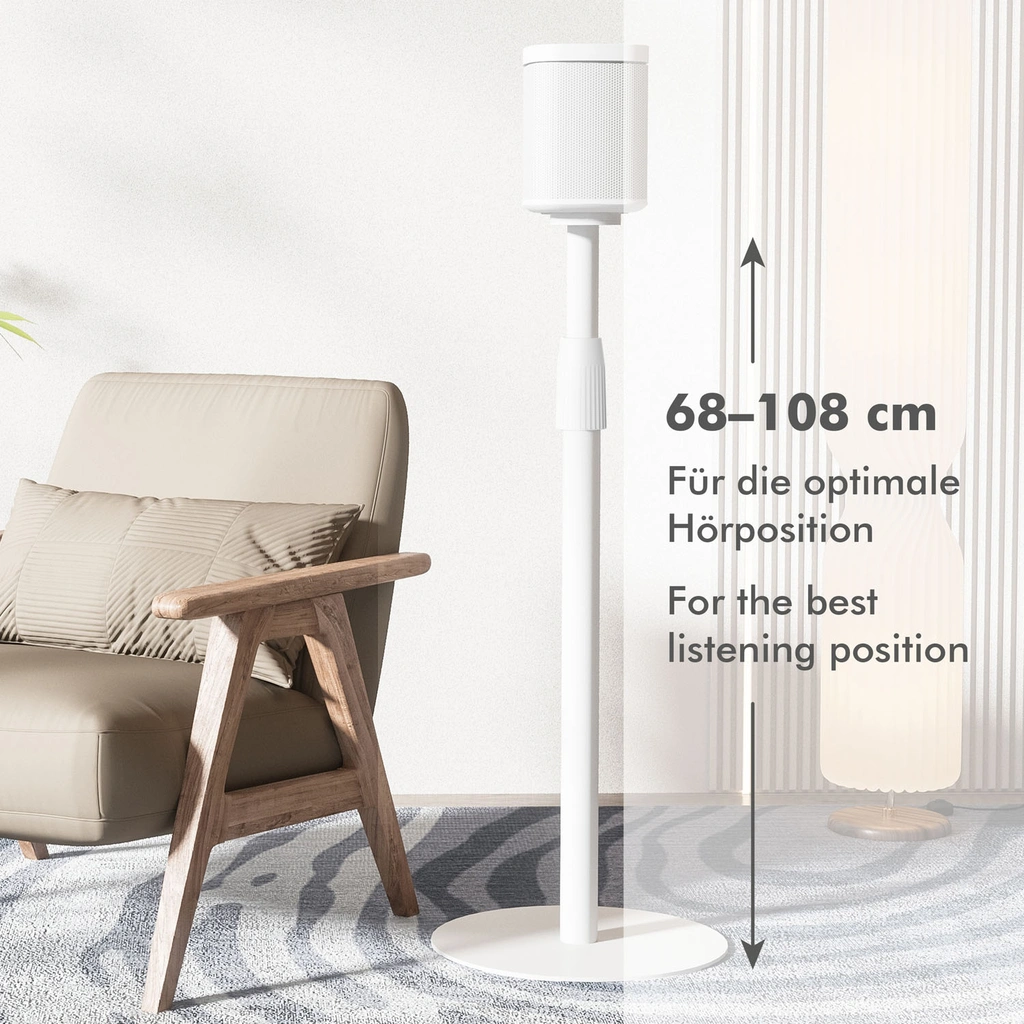 Golvstativ Sonos Era 100 / Era 300 682-1068 mm Vit