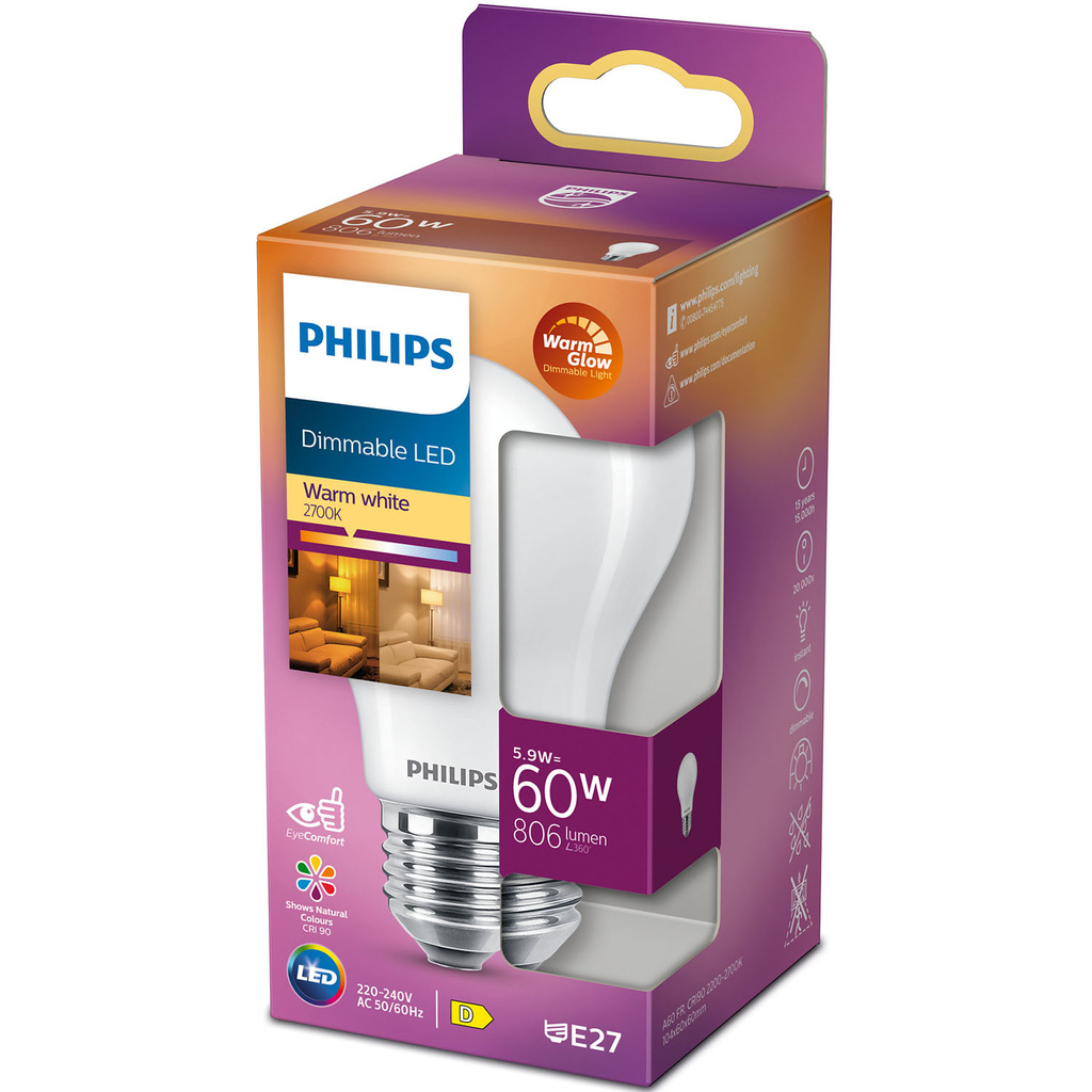 Ställ med LED GU10 50W + E27 60W Dimbara WarmGlow