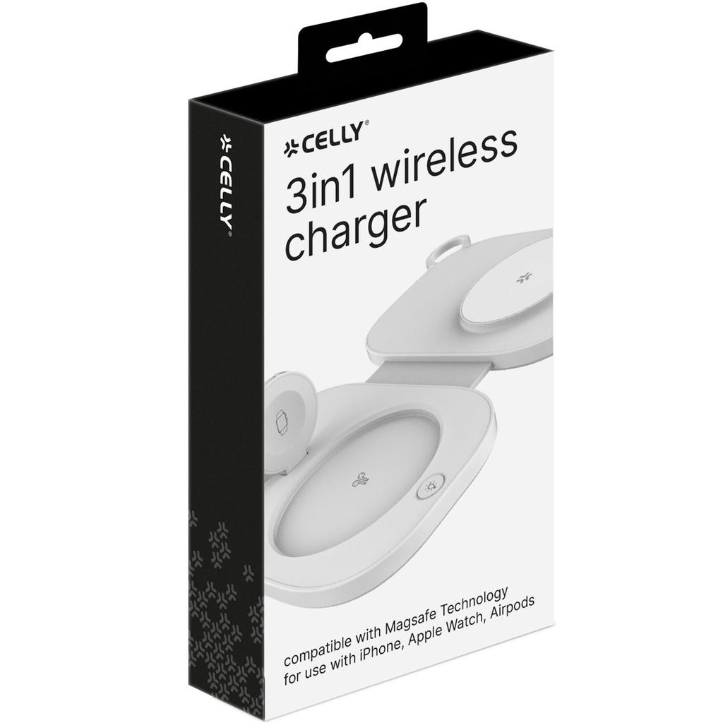 3-i-1 Trådlös laddare MagSafe-kompatibel Vit