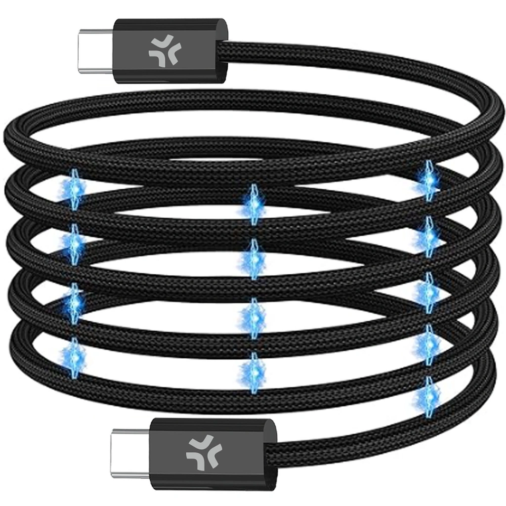 USB-C Kabel 60W Magnetisk Flätad 1m Svart