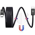 USB-C Kabel 60W Magnetisk Flätad 1m Svart