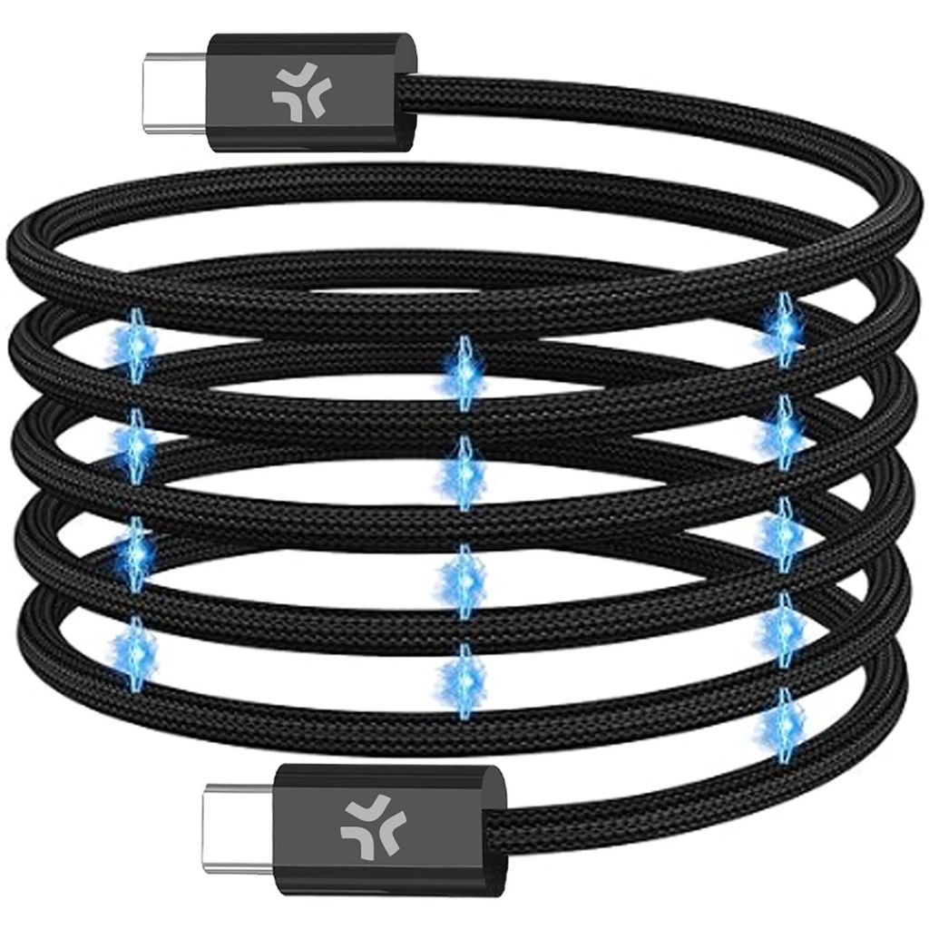 USB-C Kabel 60W Magnetisk Flätad 2m Svart