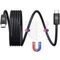USB-C Kabel 60W Magnetisk Flätad 2m Svart
