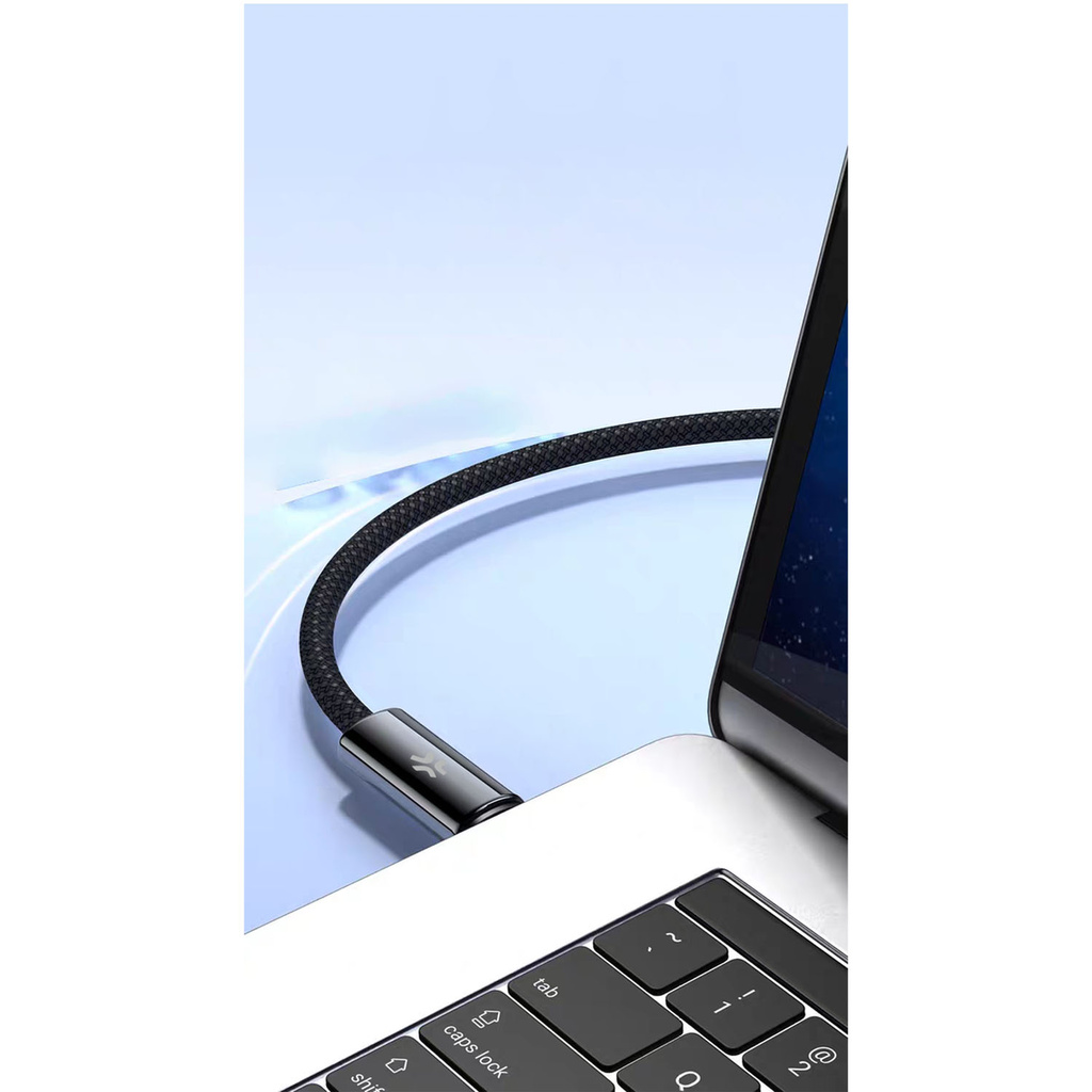 USB-C Kabel 60W Magnetisk Flätad 2m Svart