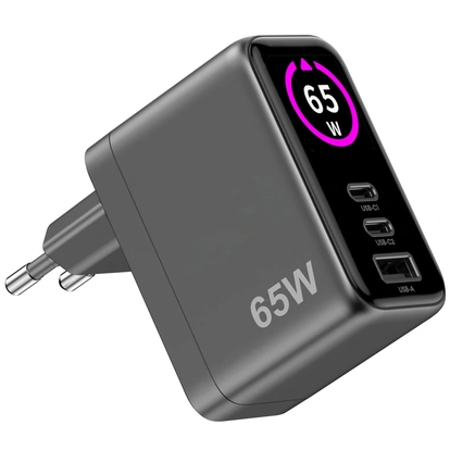 Laddare 65W PD/QC med display