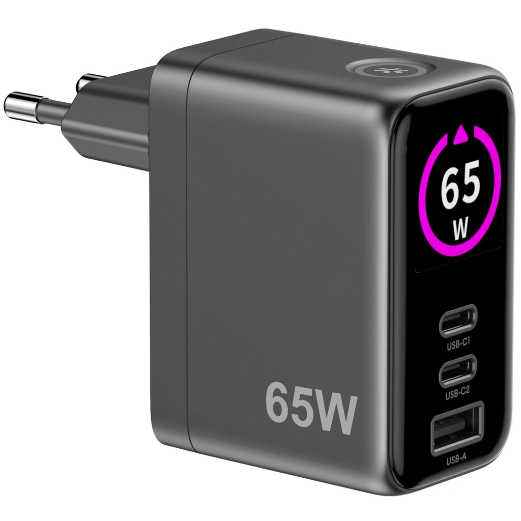 Laddare 65W PD/QC med display