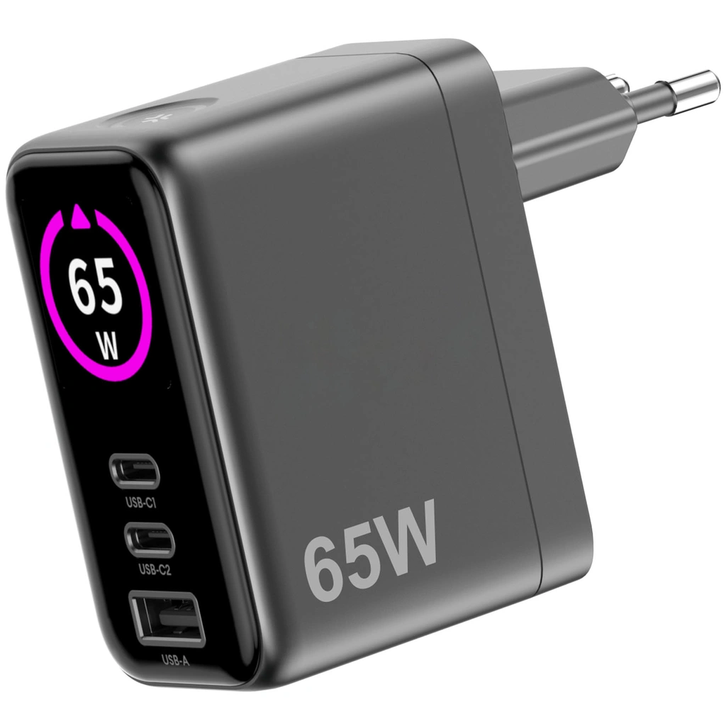 Laddare 65W PD/QC med display