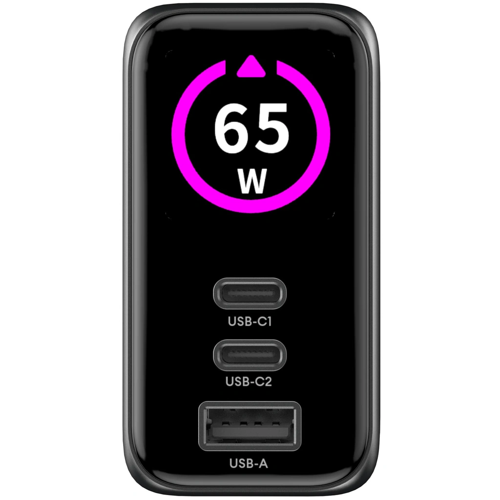 Laddare 65W PD/QC med display