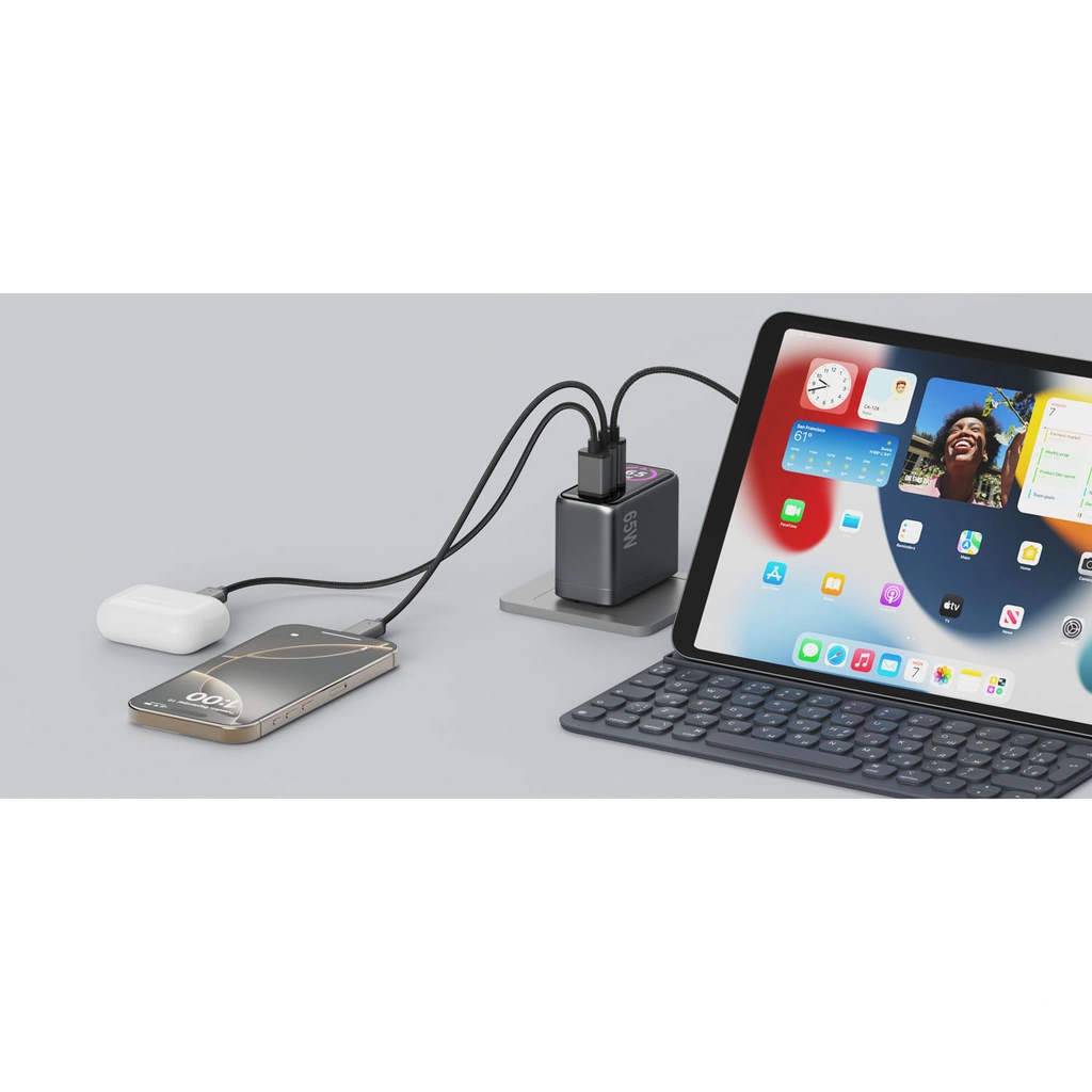 Laddare 65W PD/QC med display