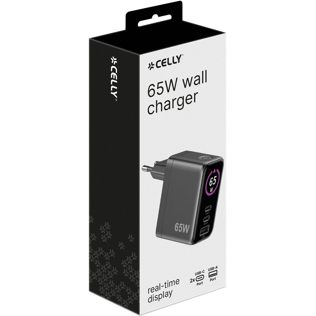 Laddare 65W PD/QC med display