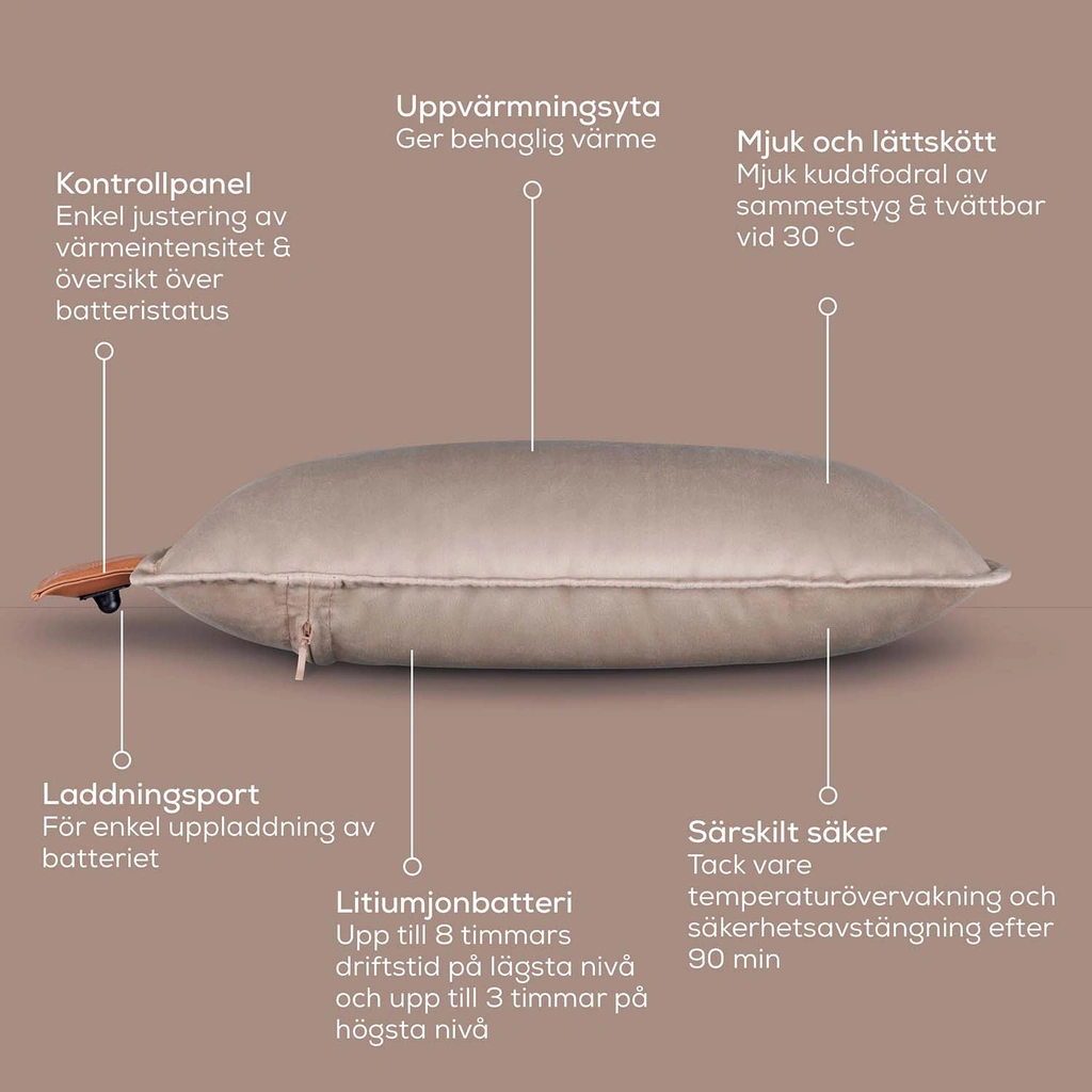 Värmekudde HK 77 Sladdlös komfort Smokey-Taupe