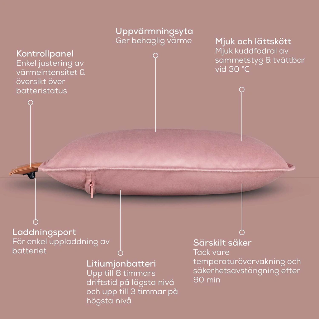 Värmekudde HK 77 Sladdlös komfort Blush-Rose