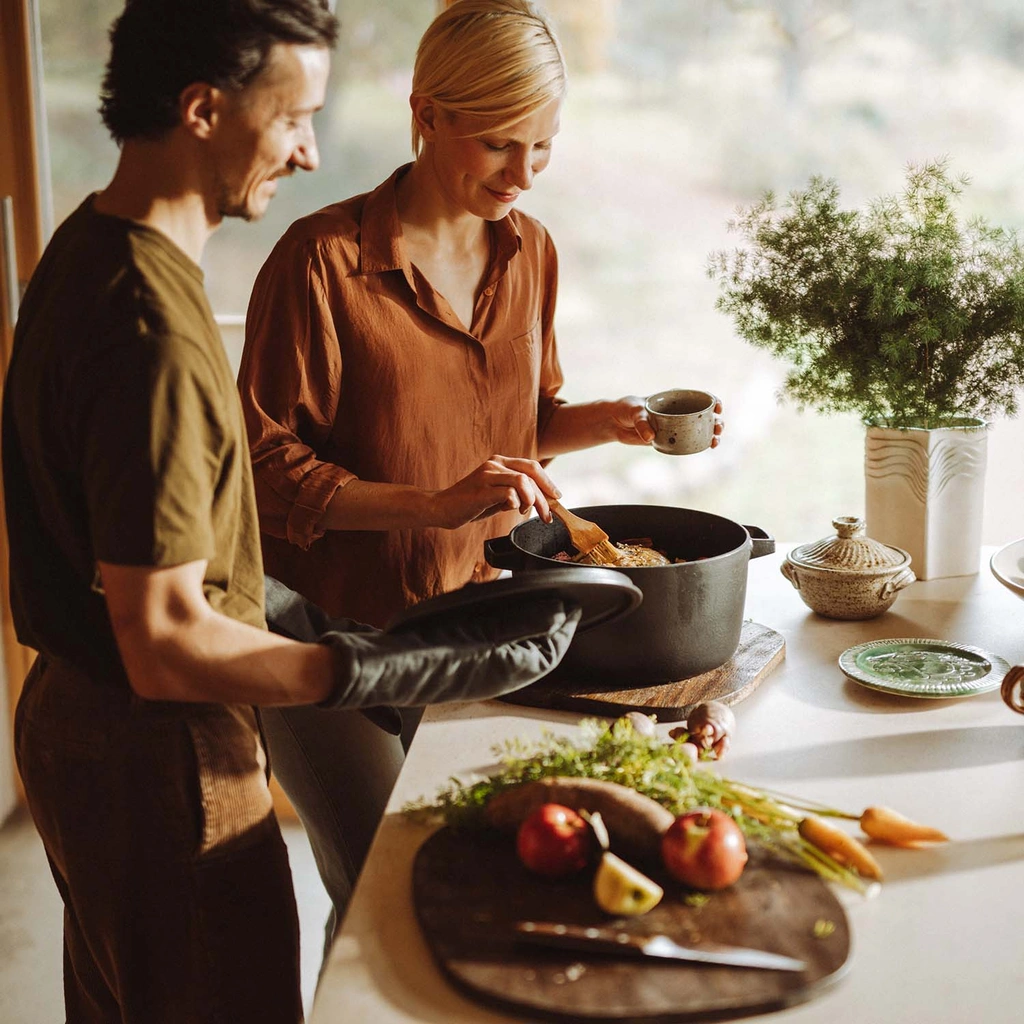 Gryta med lock Folken 6 L emaljerad