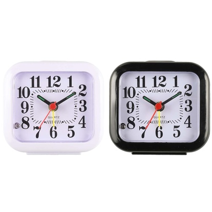 Alarm klocka 8x3x7,5cm 1XAA 1,5V  Svart/Vit  5+5 Pack 