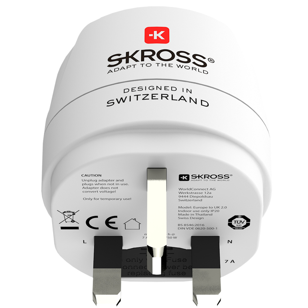 Reseadapter Europa till UK m.fl. Jordad