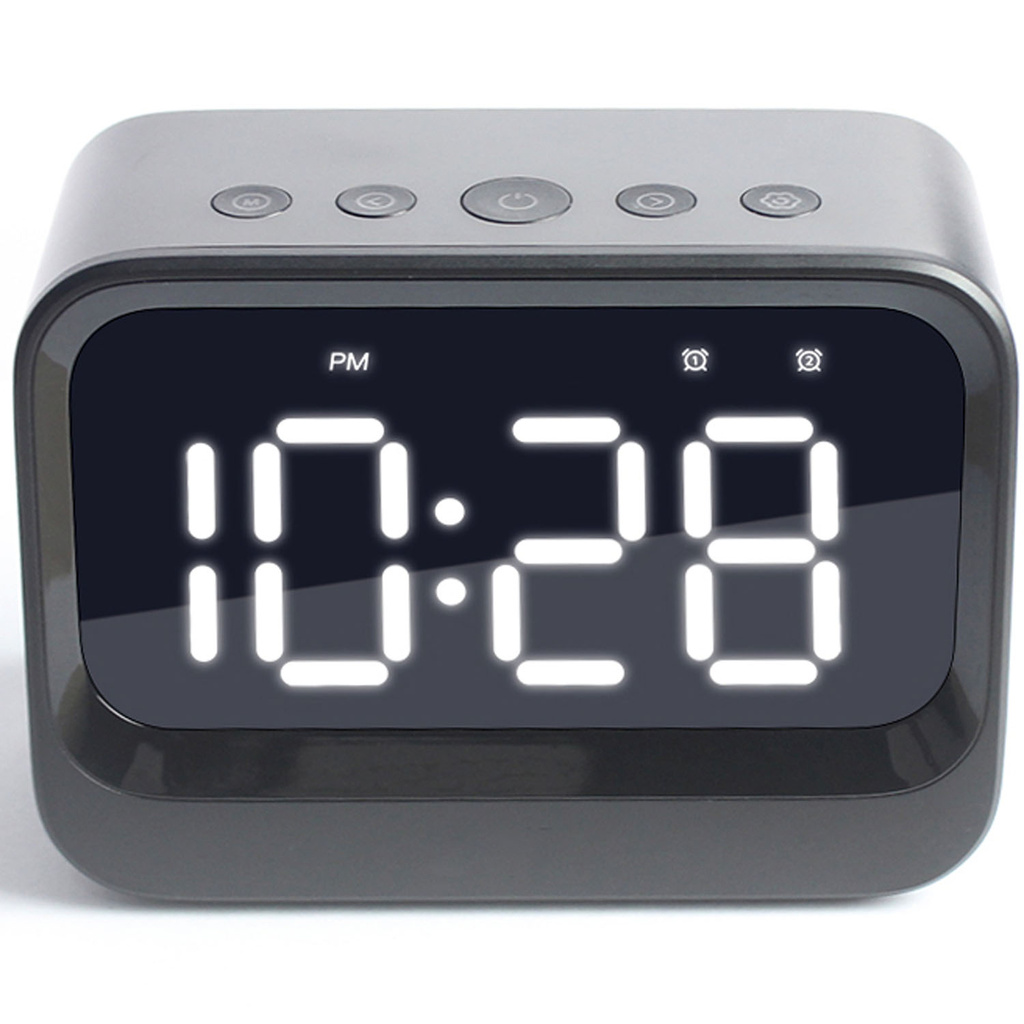 Klocka Alarm Bluetooth-högtalare Svart